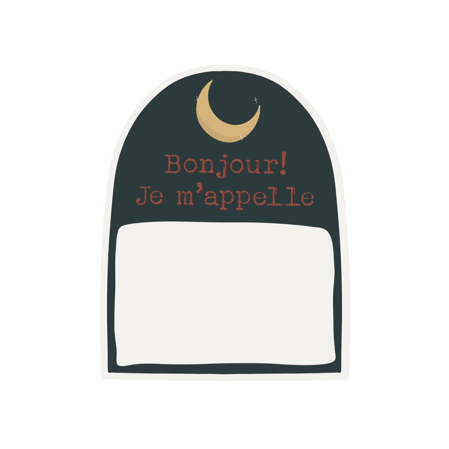GREY BLUE BONJOUR JE M'APPELLE Sticker