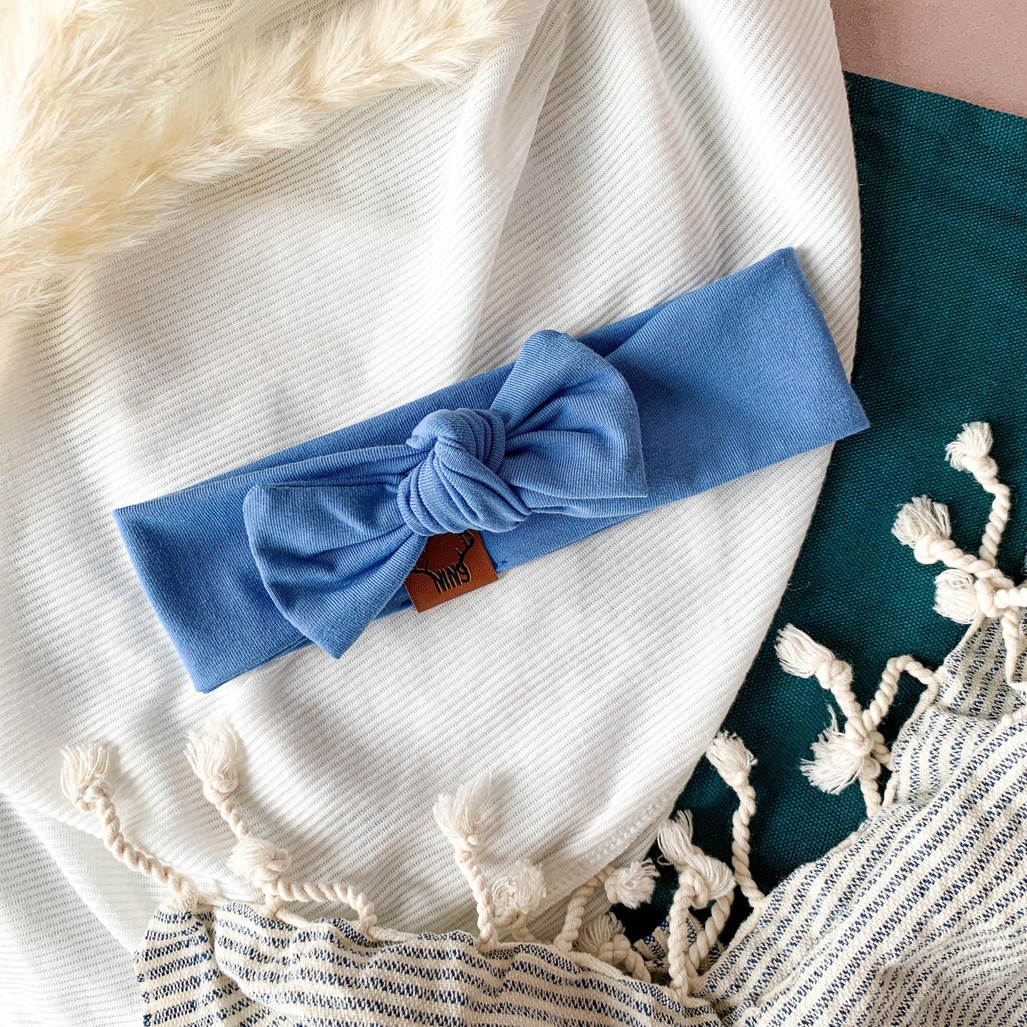 Bandeau blue mauve Nine Clothing headband blue