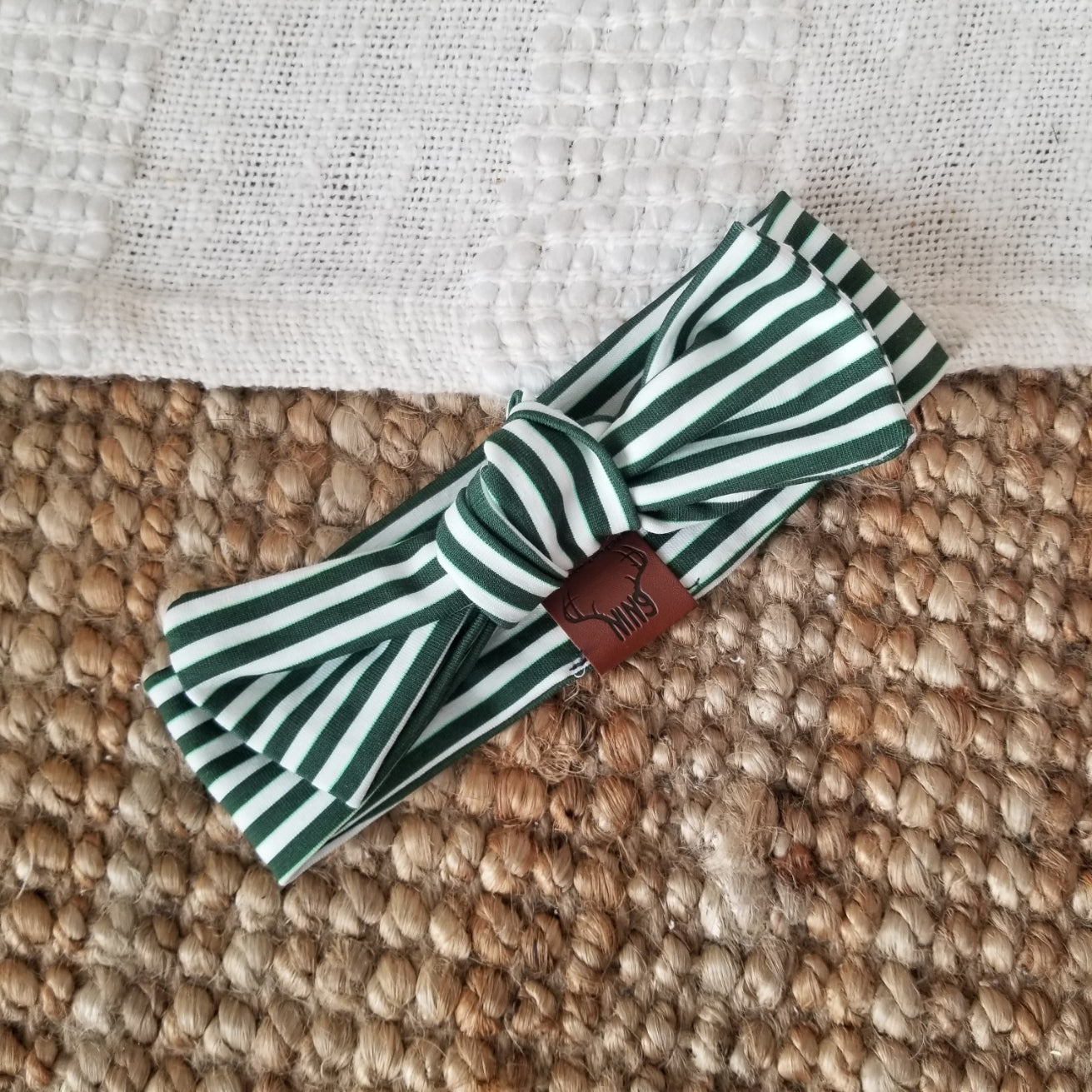 RAYÉ BLANC & VERT HORIZONTAL Bandeau