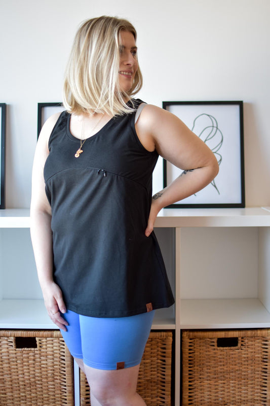 Biker short pantalon de maternité court femme bleu mauve Nine Clothing