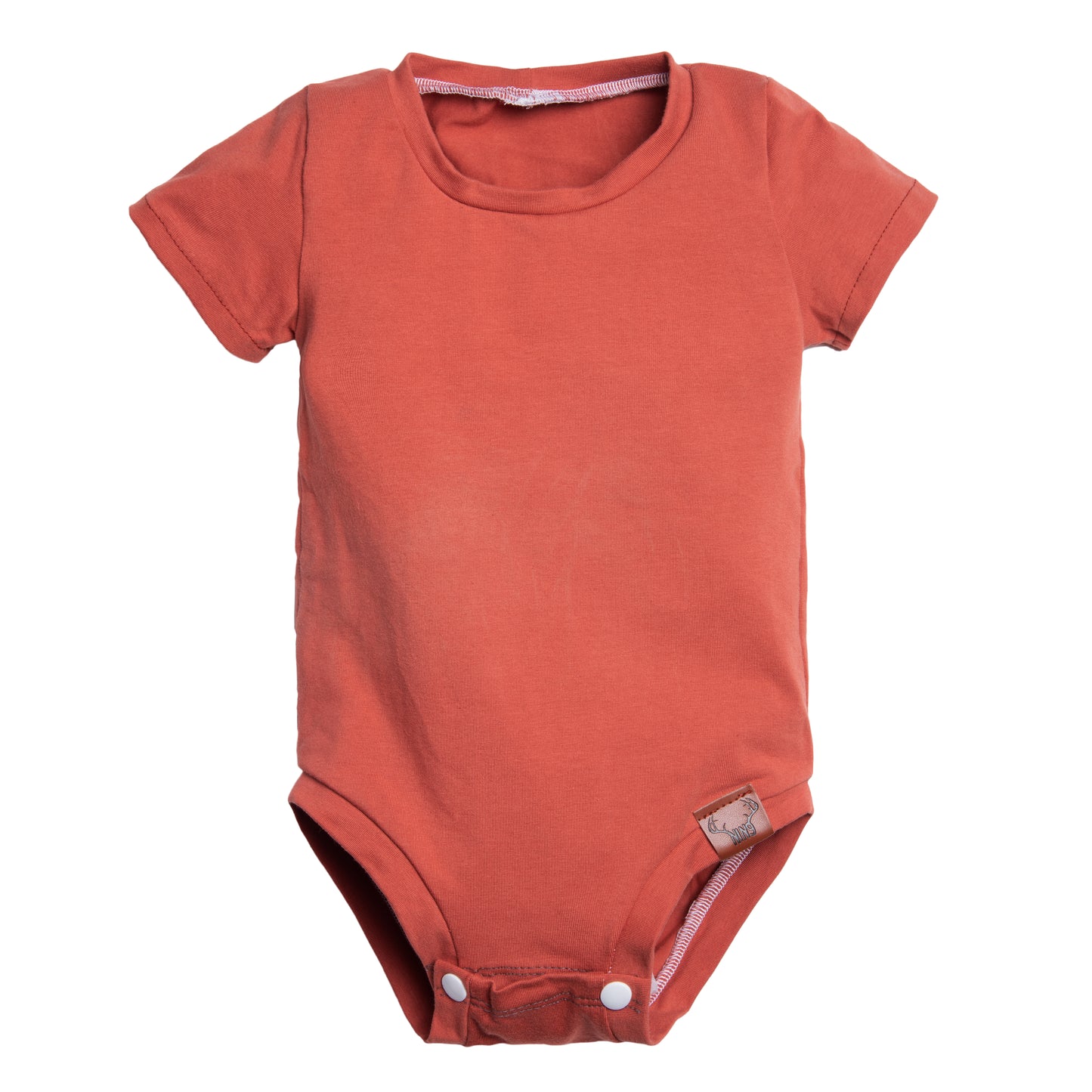 Cache-couche manches courtes orange rouille Nine Clothing grow with me onesie short sleeves rust