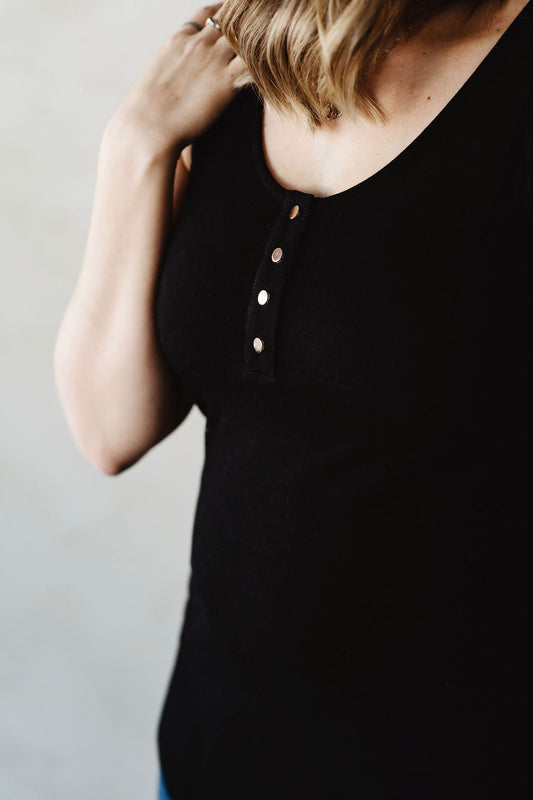 Reversible black camisole 3 in 1 maternity, breastfeeding and postpartum Koallac