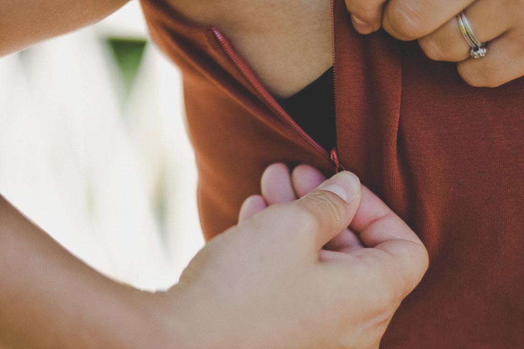 Reversible camisole orange rust 3 in 1 maternity, breastfeeding and post partum Koallac