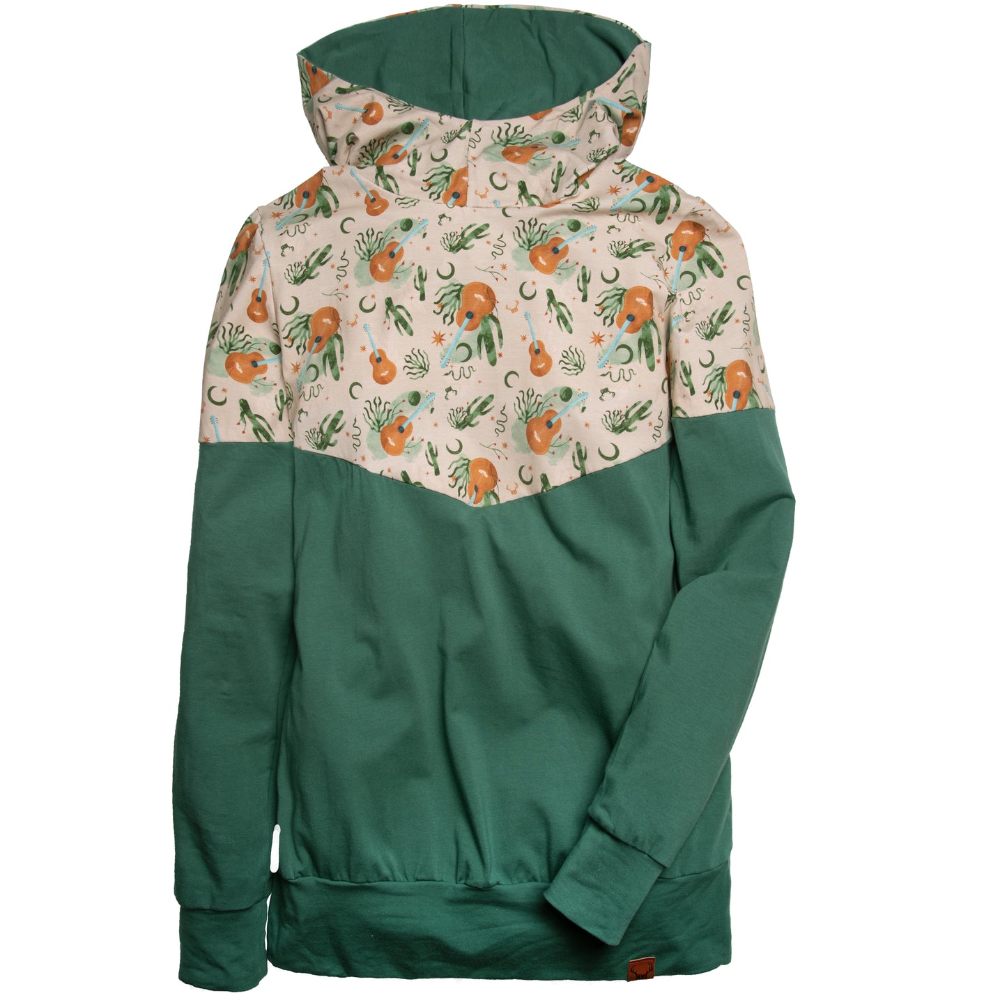 Chandail à capuchon femme 3 en 1 vert guitare maternité, allaitement et postpartum Nine Clothing