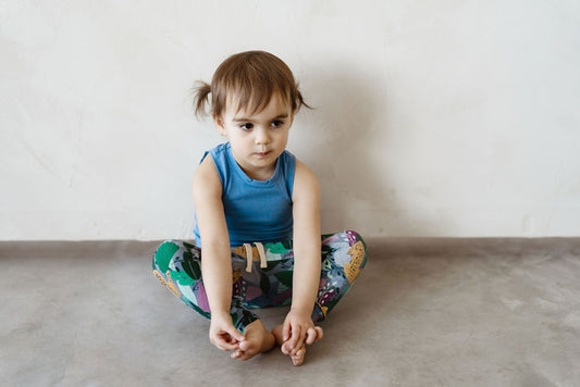 Pantalon évolutif bleu jungle fille 6M-3T NineClothing