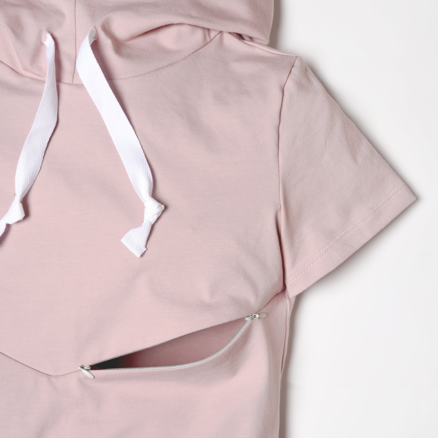 Antique pink 3-in-1 maternity, nursing and hooded dress postpartum Nine Clothing