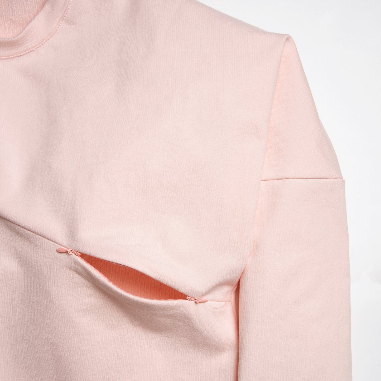 Ouverture fermeture éclair poitrine Sweater boyfriend rose 3 en 1 maternité, allaitement et postpartum Nine Clothing