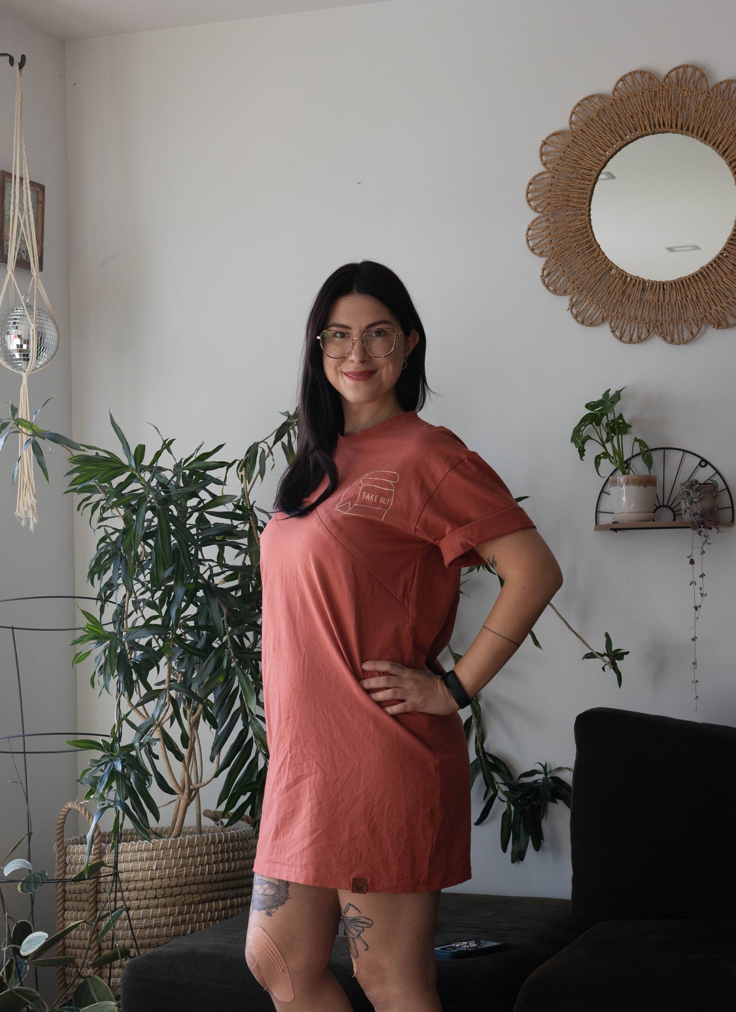 ROUILLE SANS MOTIF robe tshirt 3 EN 1 maternité, allaitement, postpartum