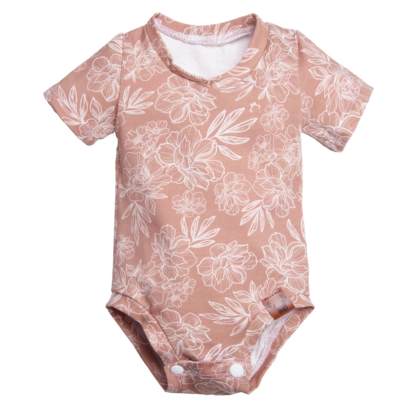 Cache-couche évolutif fleur rose bébé fille Nine Clothing Grow with me onesie pink flower baby girl