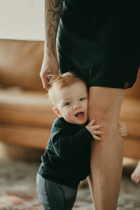 Robe capuchon marine 3 en 1 maternité allaitement postpartum Nine Clothing