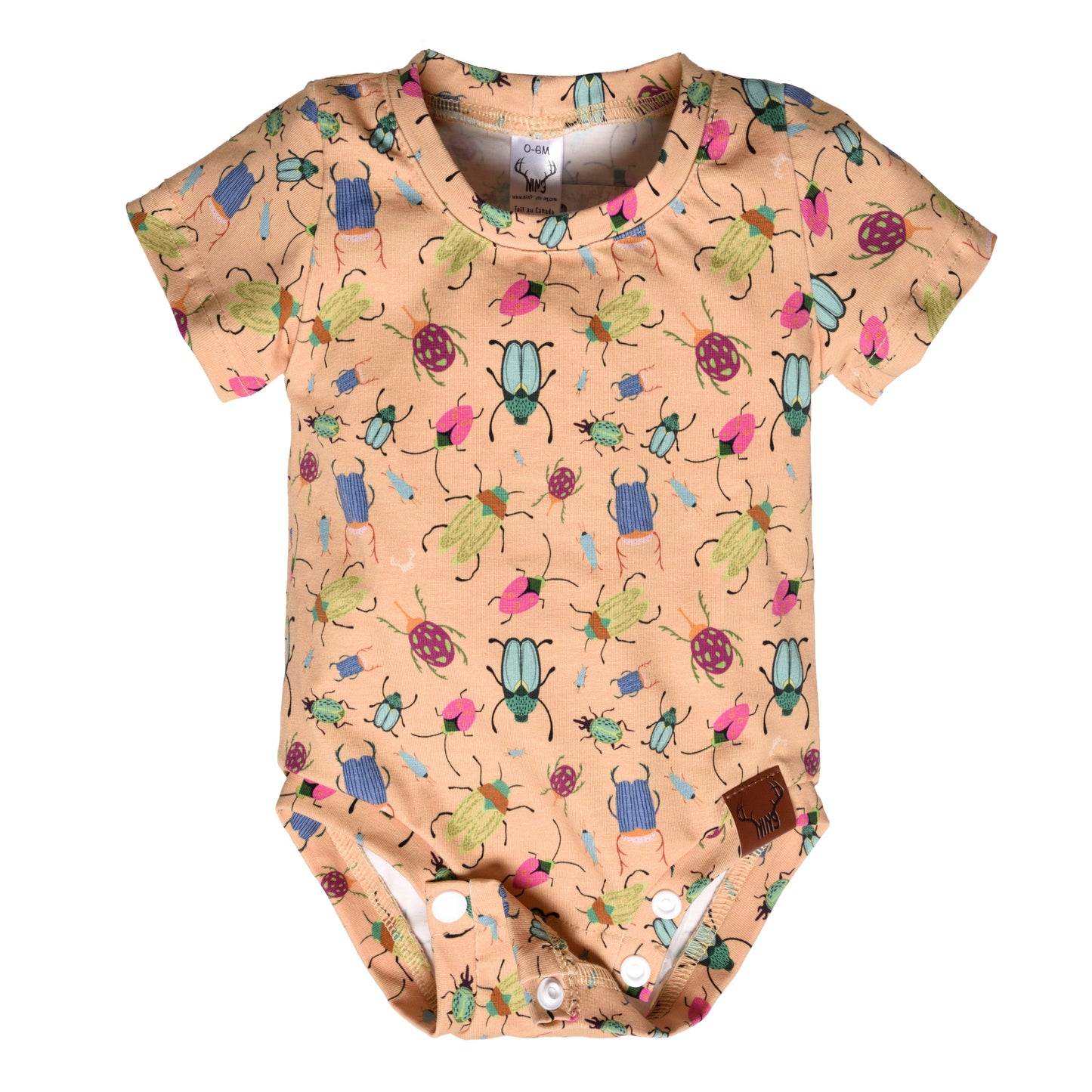 Cache-couche évolutif insectes à manche courte Nine Clothinig grow with me onesie bugs short sleeves