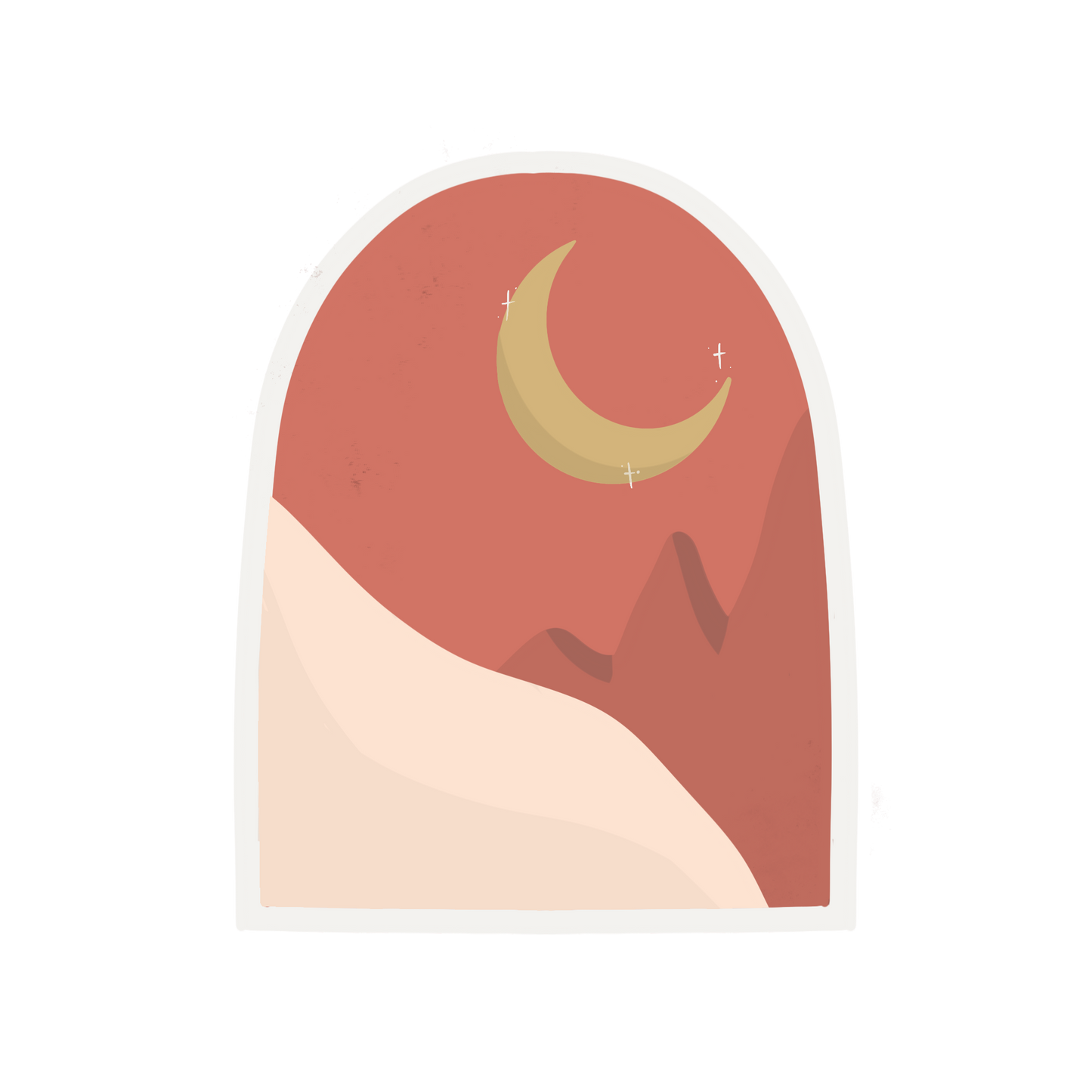 MOUNTAINS AND MOON Sticker
