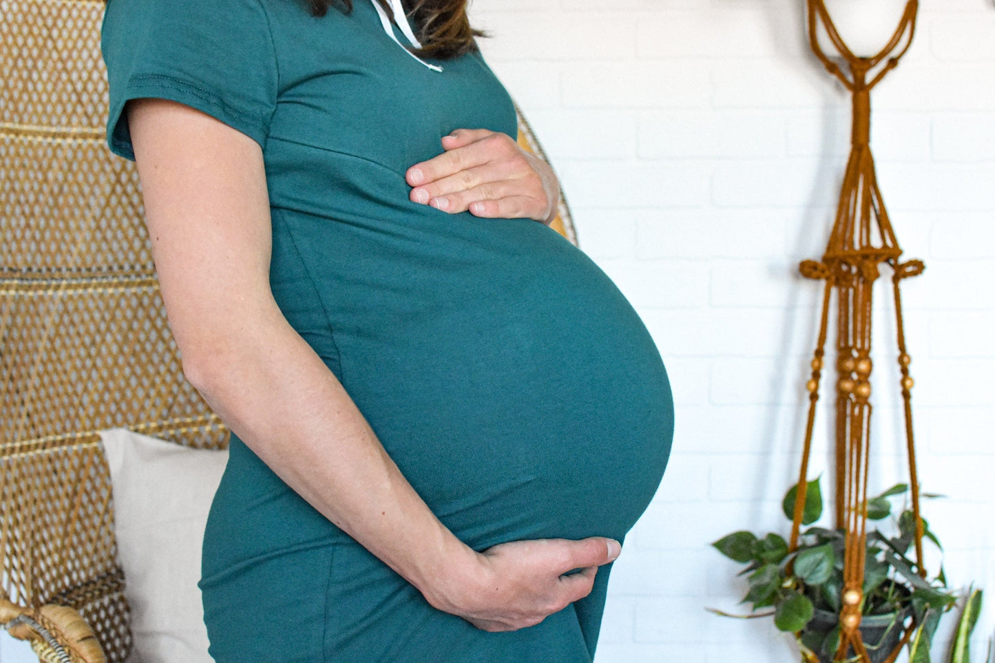 3X - TEAL robe maternité, allaitement, postpartum - Léger défaut ( réf #455 )