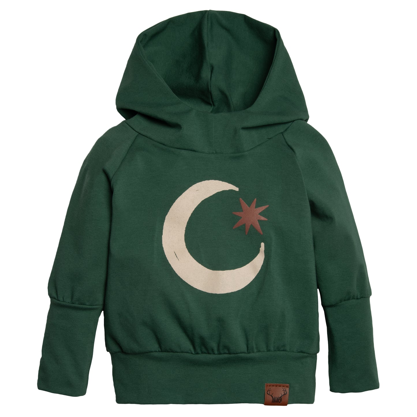 Hoodie évolutif enfant vert lune Nine Clothing grow with me kid hoodie green moon