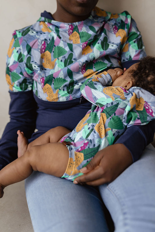 Hoodie femme motif jungle 3 en 1 maternité, allaitement et postpartum