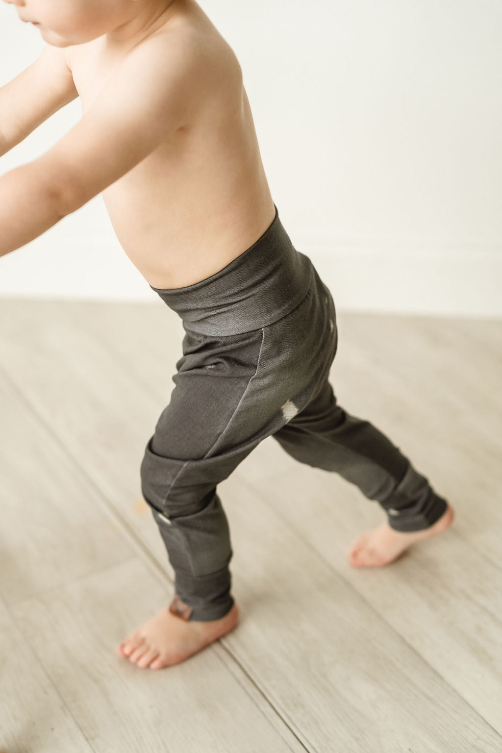 FAUX JEANS BLEU GRIS Pantalon harem évolutif – Nine clothing - maternité  évolutive