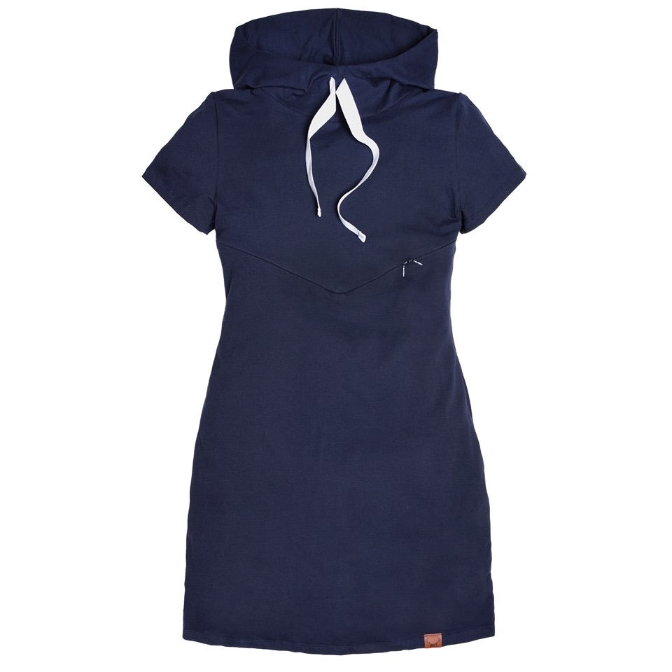 Robe capuchon marine 3 en 1 maternité allaitement postpartum Nine Clothing
