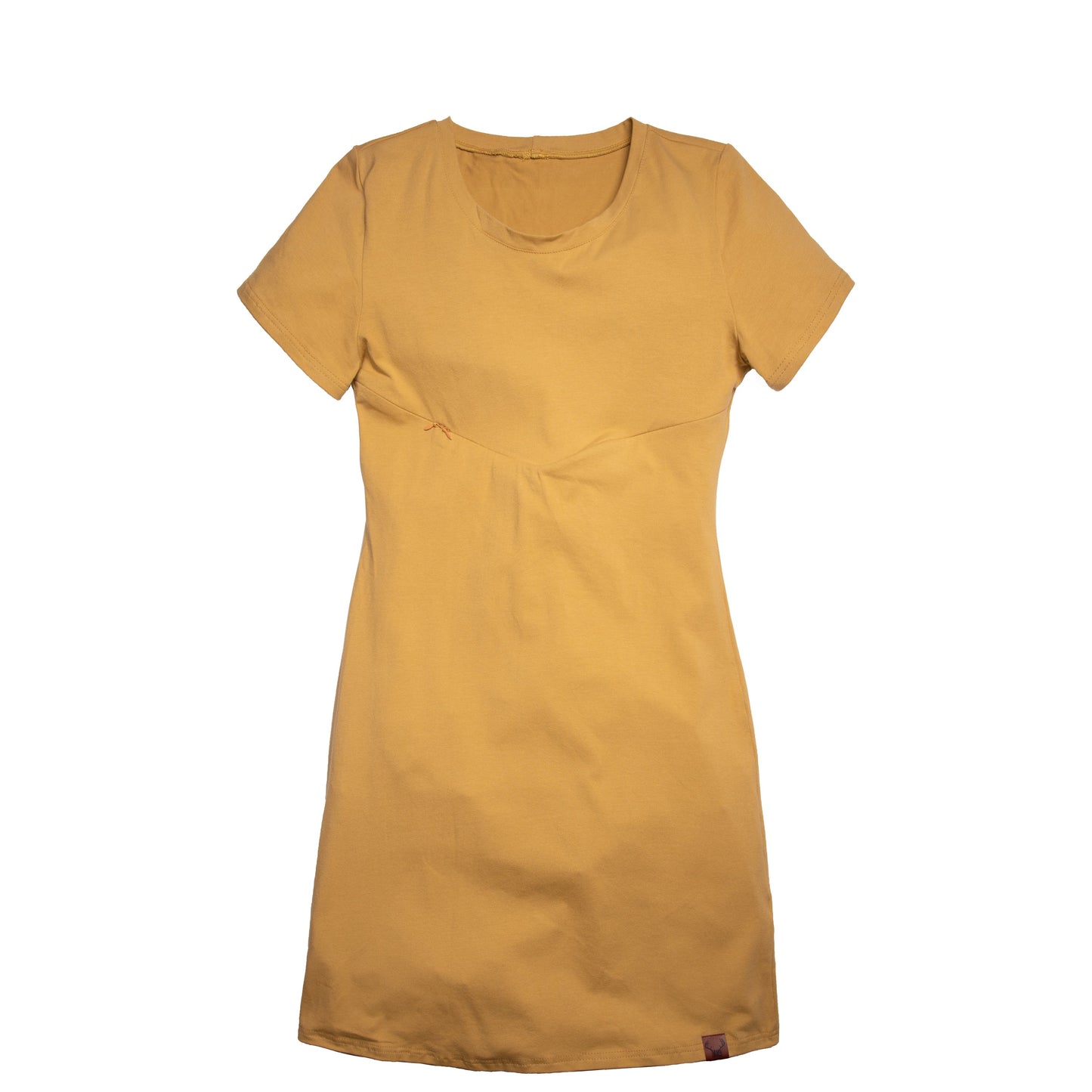 Robe jaune or moutarde 3 en 1 maternité, allaitement et postpartum Nine Clothing
