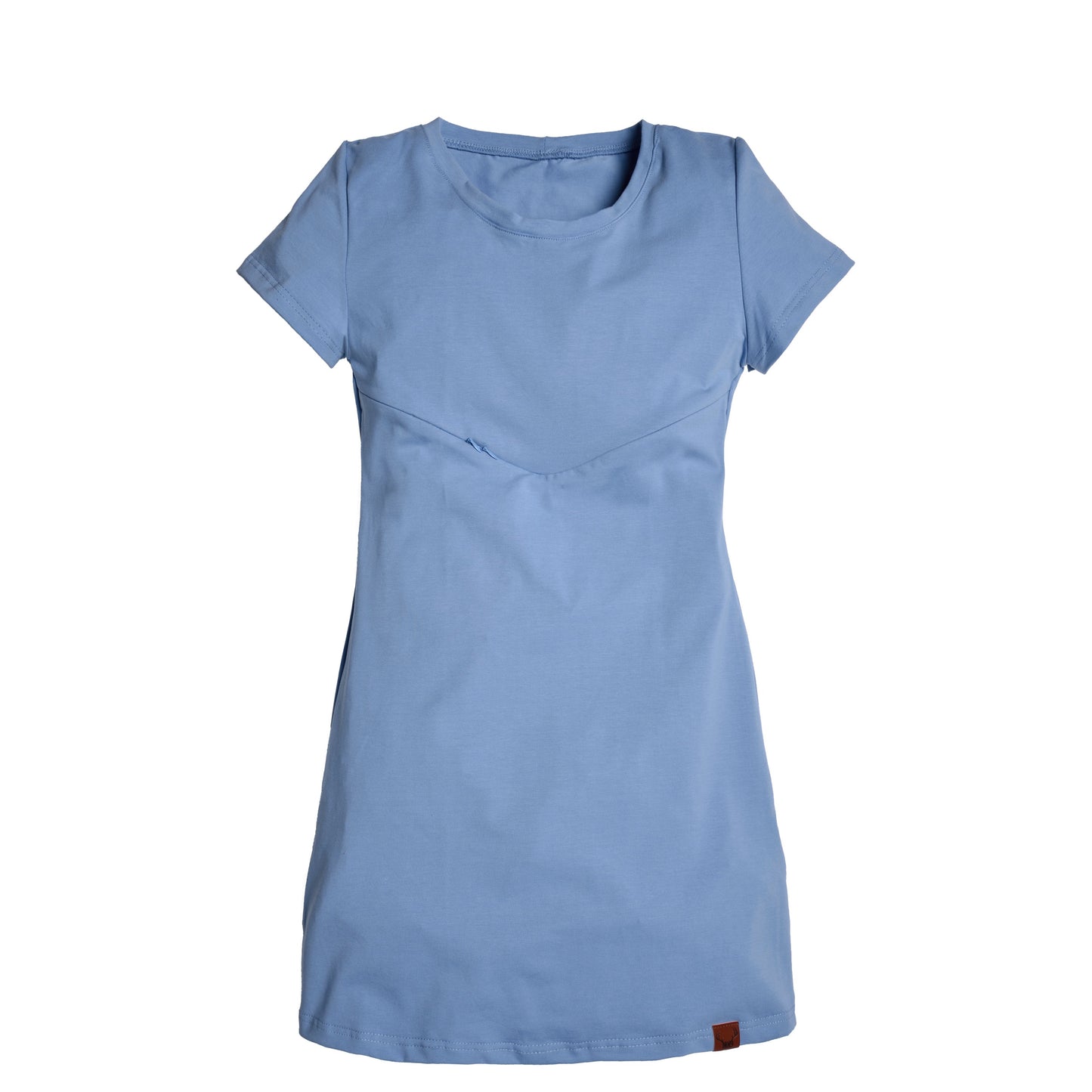 Robe courte bleu 3 en 1 maternité, allaitement et postpartum Nine Clothing