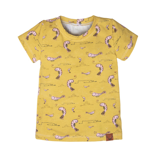 T-shirt enfant jaune crevette Nine Clothing t-shirt kid yellow shrimp