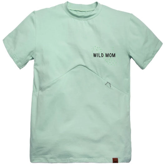 T-shirt menthe imprimé wild mom coupe boyfriend 3 en 1 maternité, allaitement et postpartum Nine Clothing