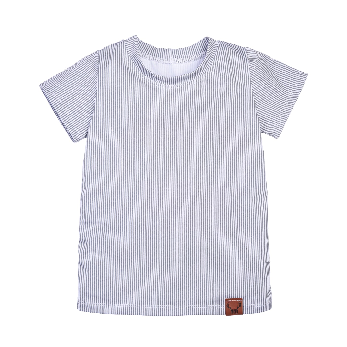 T-shirt rayé gris et blanc enfant Nine Clothing t-shirt kids white and gray stripes 